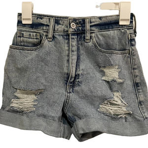 23 Hollister  Curvy Ultra High Rise Mom‎ Shorts Denim Jean 00